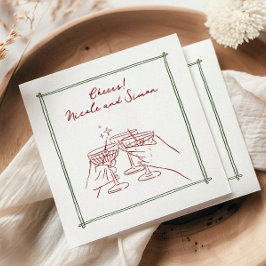 Sketat ram Whimsiskt champagneglas bröllop Pappersservett