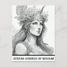 Sketch Art Athena Godderas Wisdom Postcard Vykort