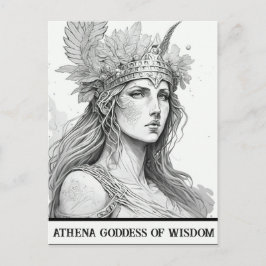 Sketch Art Athena Godderas Wisdom Postcard Vykort