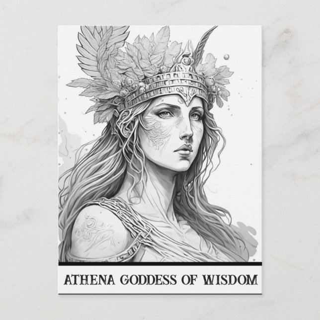 Sketch Art Athena Godderas Wisdom Postcard Vykort (Framsida)