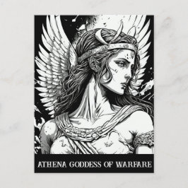 Sketch Art Athena Goddess gudinna i vykort för kri