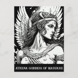 Sketch Art Athena Goddess gudinna i vykort för kri
