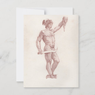 Sketch av Cellinis Perseus med chef för Medusa Vykort
