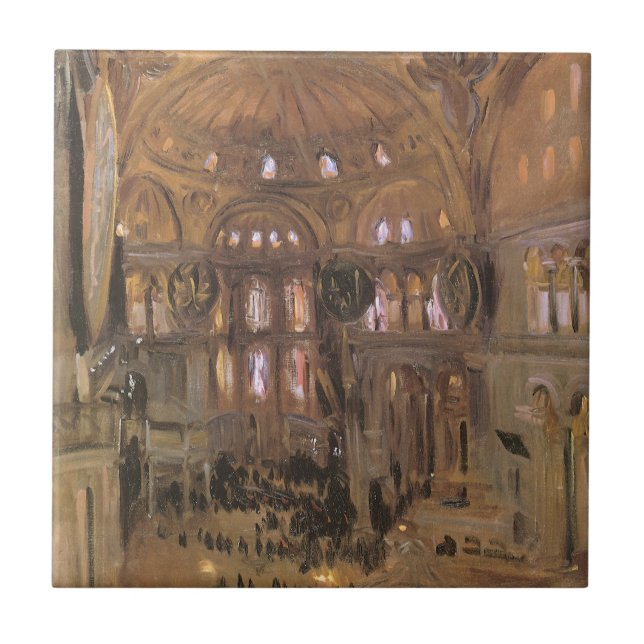 Sketch av Santa Sophia av John Singer Sargent Kakelplatta (Framsidan)
