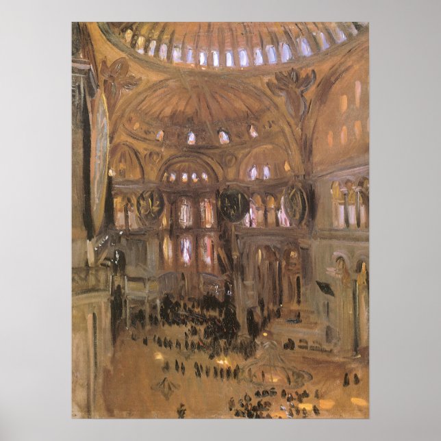 Sketch av Santa Sophia av John Singer Sargent Poster (Framsidan)