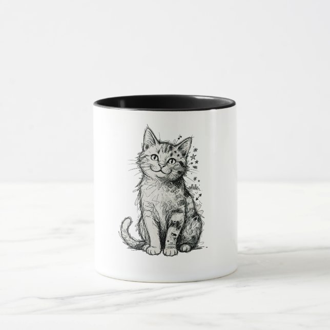 “Sketch Cat” Mug Mugg (Center)