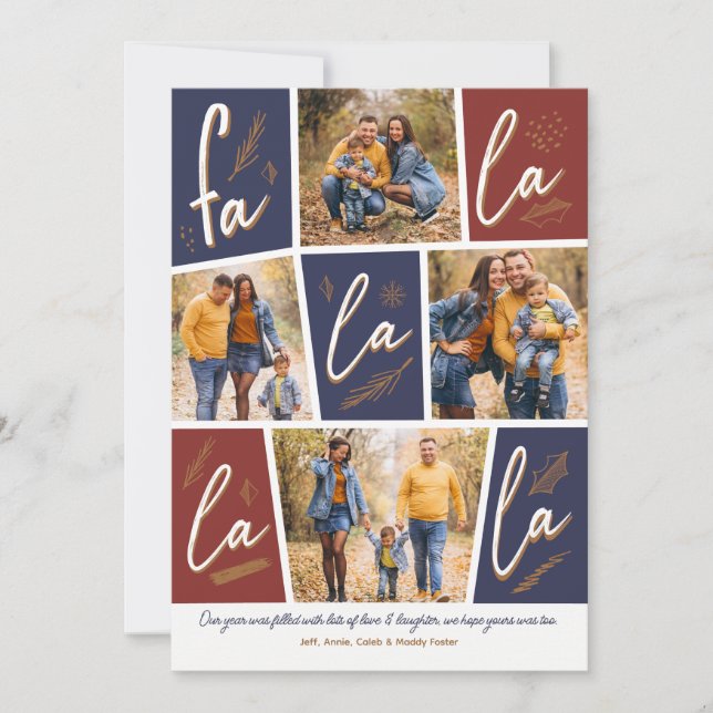 Sketch Fa La La La Four Photo jul Julkort (Framsida)