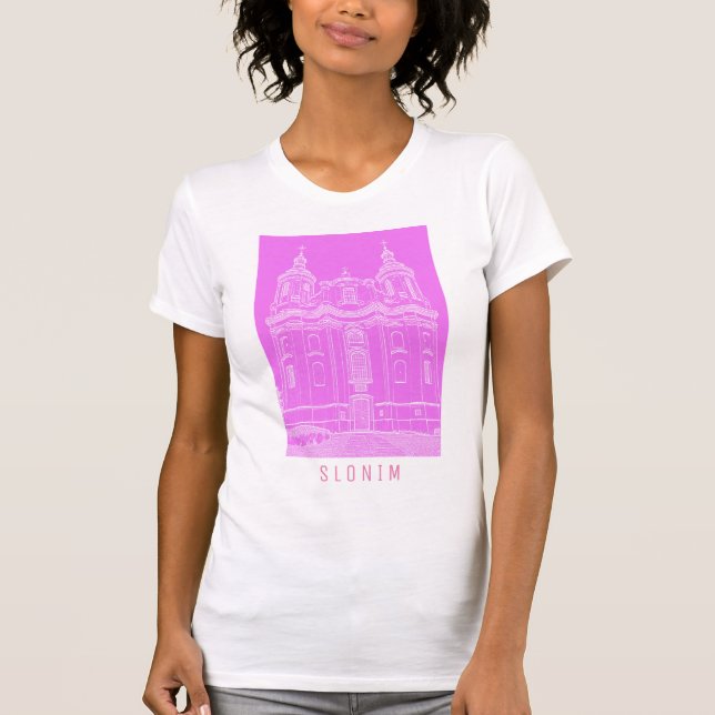 Sketch för den vitryska katolska kyrkans arkitektu t shirt (Framsida)