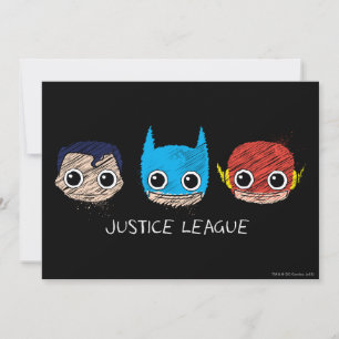 Sketch för Mini Justice League Inbjudningar