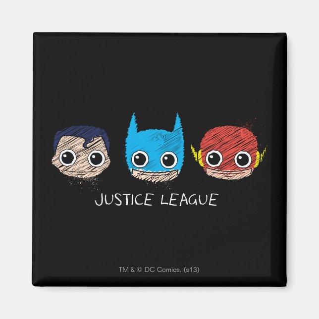 Sketch för Mini Justice League Magnet (Framsidan)