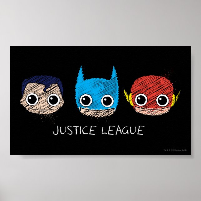 Sketch för Mini Justice League Poster (Framsidan)