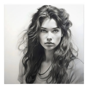 Sketch Girl Fototryck