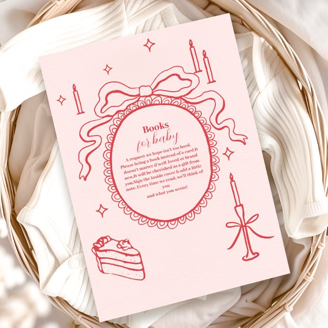 Sketch Hand plockade Bow Baby Shower Bokar för Bab Tilläggskort (Skapare uppladdad)