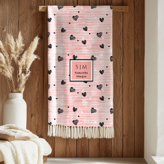 Sketch Hearts Art Best Valentine’s Romantic Love Fleecefilt