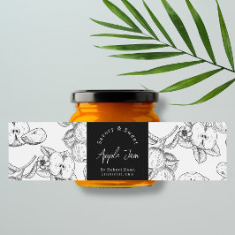 Sketch Homemade Apple Sylt-omslutningsetikett Vattenflaskor Etikett