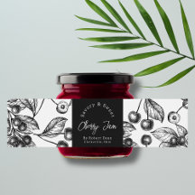 Sketch Homemade Cherry Sylt-omslutningsetikett