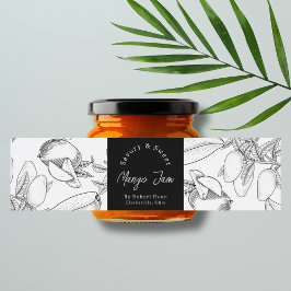 Sketch Homemade Mango Sylt-omslutningsetikett Vattenflaskor Etikett