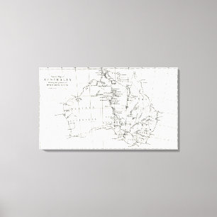 Sketch karta i Australien Canvastryck