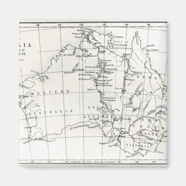 Sketch karta i Australien Magnet (Framsidan)