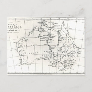 Sketch karta i Australien Vykort