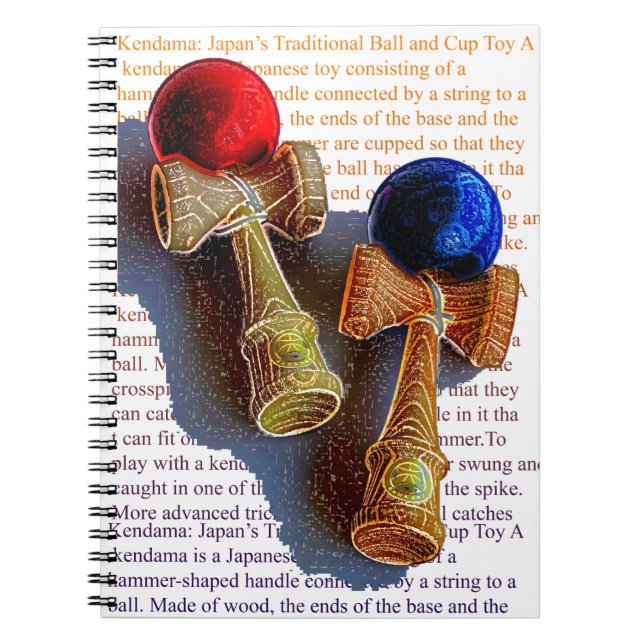 Sketch Kendama, Red och Blue Färg Bläck Anteckningsbok (Framsidan)