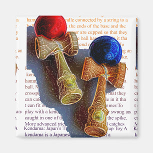 Sketch Kendama, Red och Blue Färg Bläck Magnet