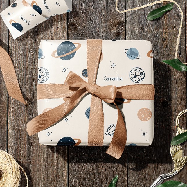 Sketch Mönster i Solar System Planets Presentpapper (Skapare uppladdad)