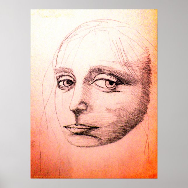 "Sketch of a girl" (sangria) , A study of da Vinci Poster (Framsidan)