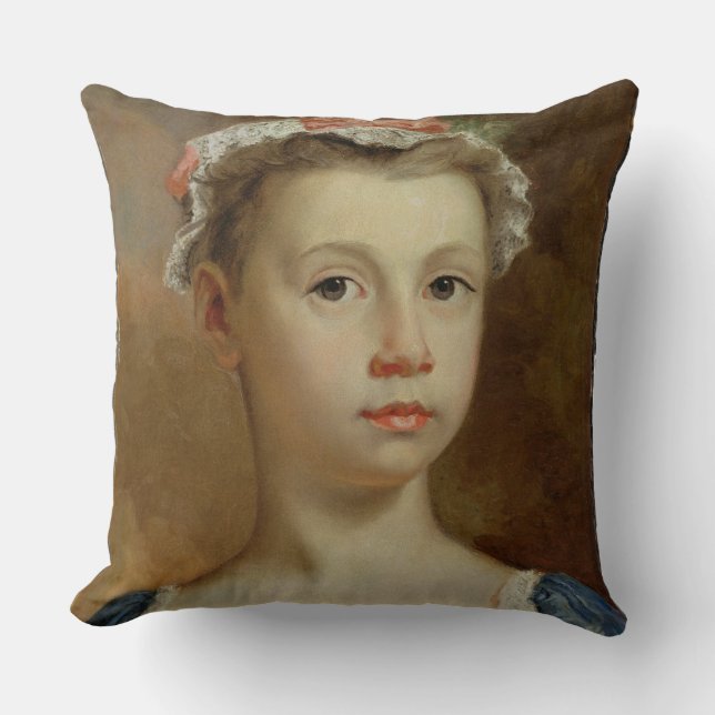 Sketch of a Young Girl, c.1730-40 (oil on canvas) Kudde (Framsida)