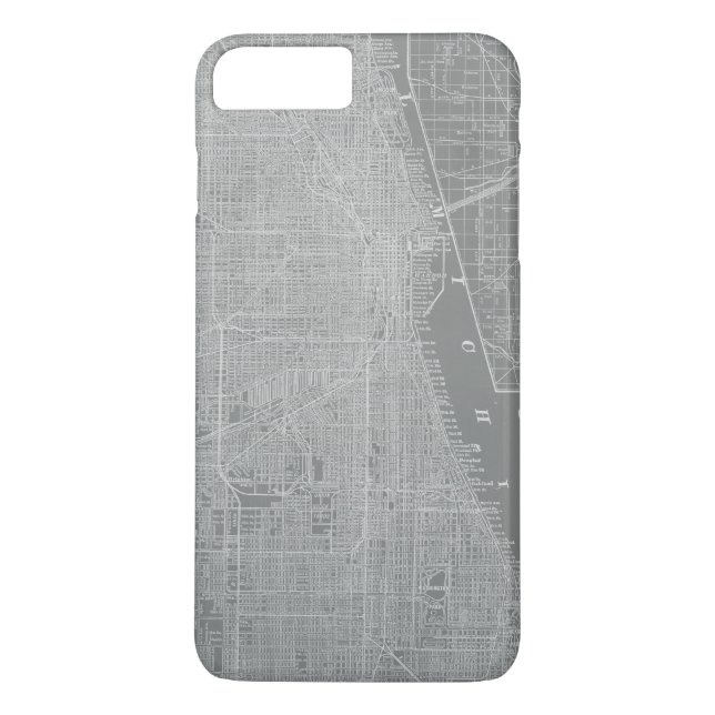 Sketch of Chicago City Karta Case-Mate iPhone Skal (Baksida)