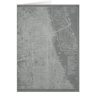 Sketch of Chicago City Karta Hälsningskort
