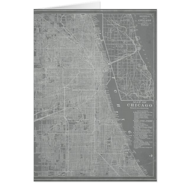 Sketch of Chicago City Karta Hälsningskort (Framsidan)
