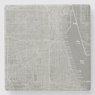 Sketch of Chicago City Karta Underlägg Sten