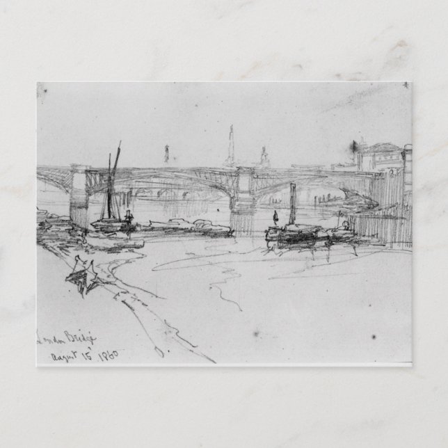 Sketch of London Bridge, 1860 Vykort (Framsida)