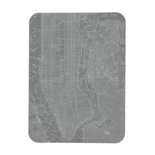 Sketch of New York City Karta Magnet