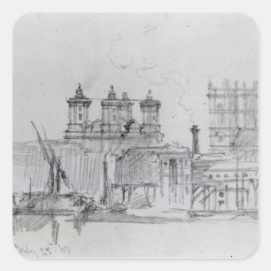 Sketch of Westminster, 1860 Fyrkantigt Klistermärke