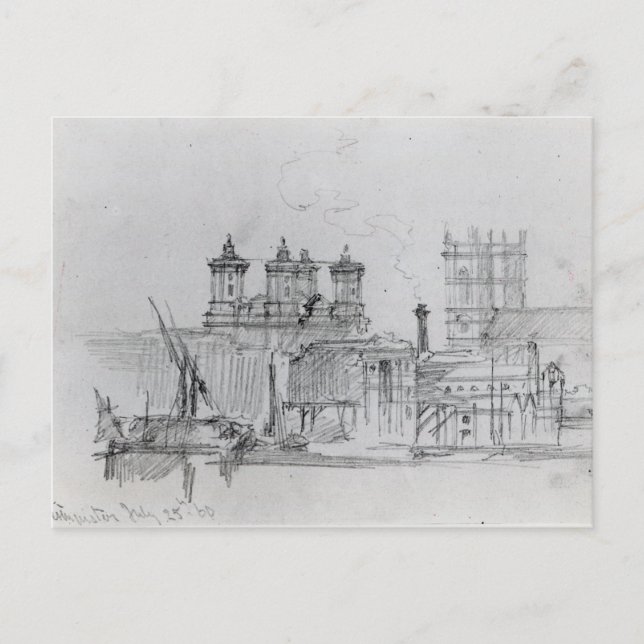Sketch of Westminster, 1860 Vykort (Framsida)