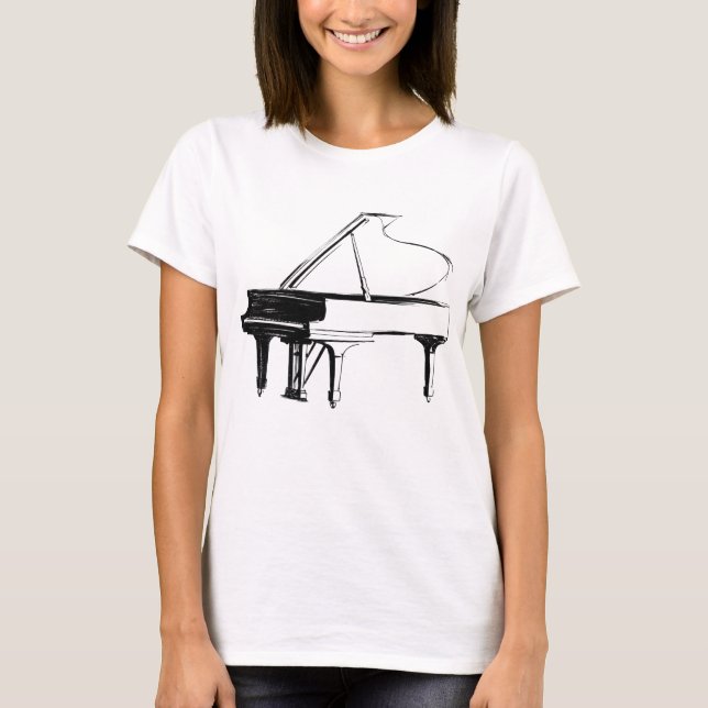 Sketch Piano T Shirt (Framsida)