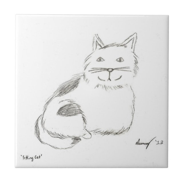 Sketch-plattan kattunge kakelplatta (Framsidan)