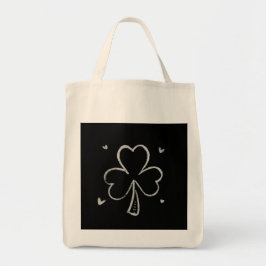 Sketch Shamrock – Hand-Drawn Irish Clover Design Tygkasse