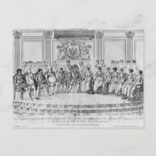 Sketch skildrar Napoleon I och suveräna stater Vykort