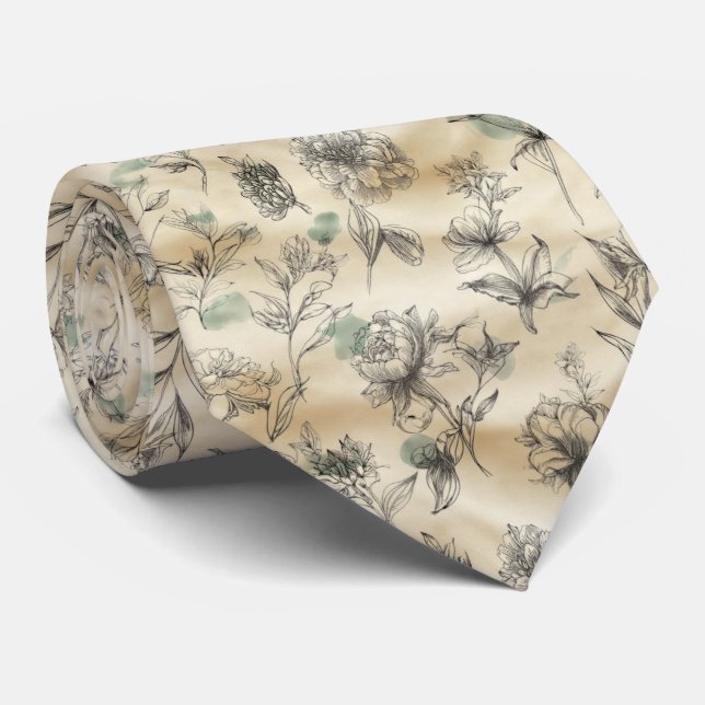 Sketch-Style Hand-Drawn Floral Pattern Slips (Rullad)