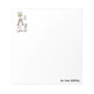 Sketch trött kock som är avfärdad och som behöver anteckningsblock