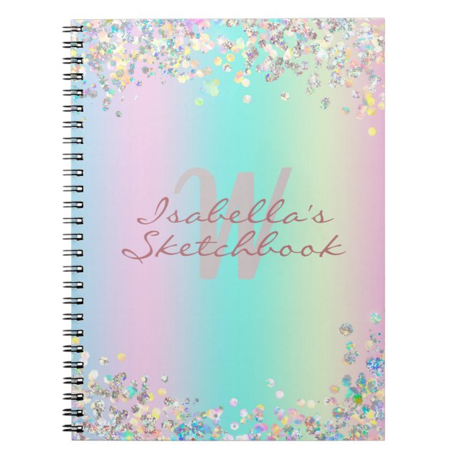Sketchbook Unicorn HoloGraph Glitter Anteckningsbok (Framsidan)