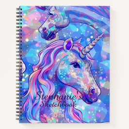 Sketchbook Unicorn Rosa Blue Iridescent Namn