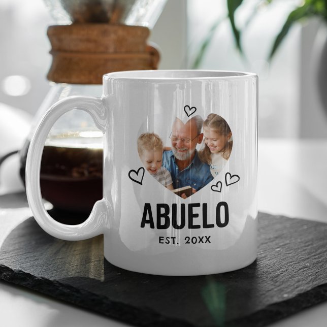 Sketched Abuelo Heart Photo Kaffemugg (Skapare uppladdad)
