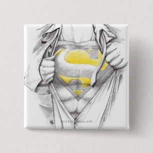 Sketched Chest Superman Logotyp Knapp