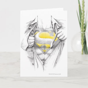 Sketched Chest Superman Logotyp Kort