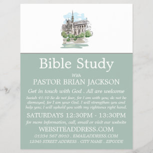 Sketched Church, Christian Bible Class Advert Reklamblad