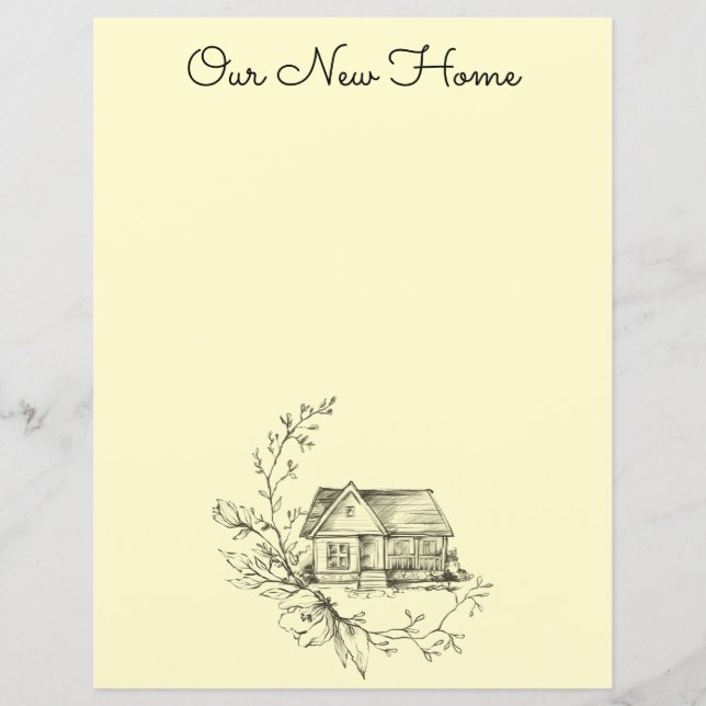 Sketched Cottage Scrapbokspapper eller brevpapper (Framsida)